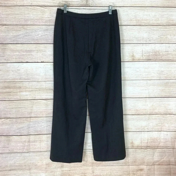 Tahari Wool Blend Pants Solid Black St Leg - Picture 5 of 10